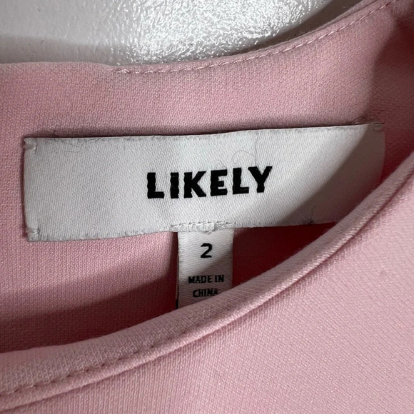 Likely - Bedford Rose Shadow Flutter Sleeve Pink Dress - size 2 - Picture 6 of 8
